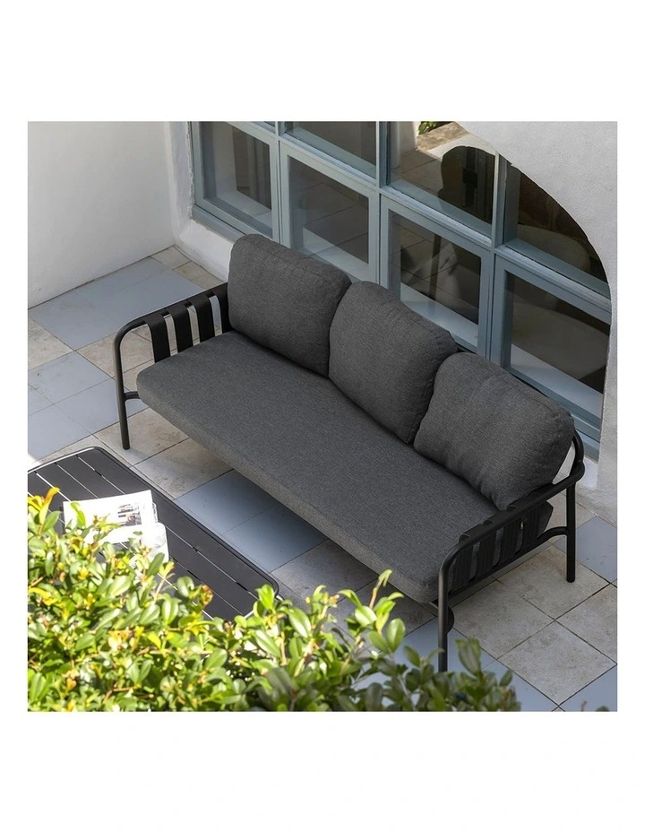 Mornington Outdoor 3 1 1 Lounge Setting with Coffee table and Side Midnight image 7