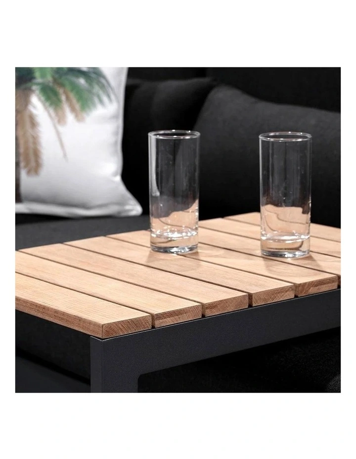 Balmoral Outdoor Aluminium and Teak Top Side Table Look image 2
