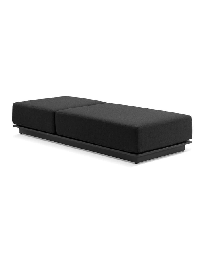 Whitehaven Outdoor Aluminium Single Sun lounge Charcoal & Denim Grey Cushions image 2