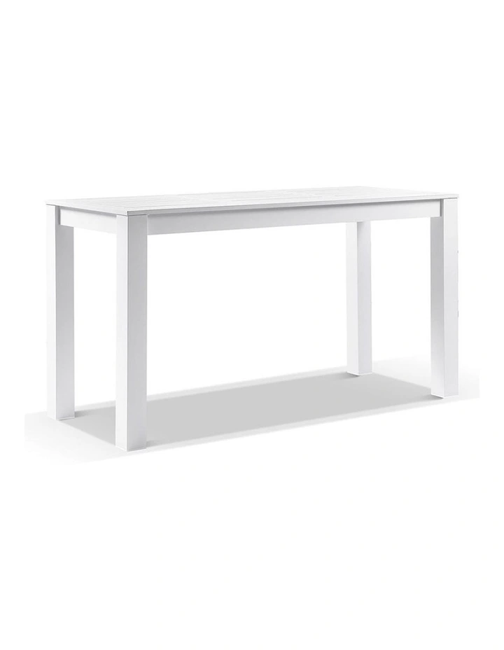 Santorini Outdoor Aluminium 2m Bar Table White With 6 stools & Textured Grey Cushions image 3