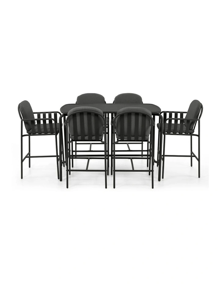Mornington Outdoor 1.5m Bar Setting with 6x Stools Midnight image 2
