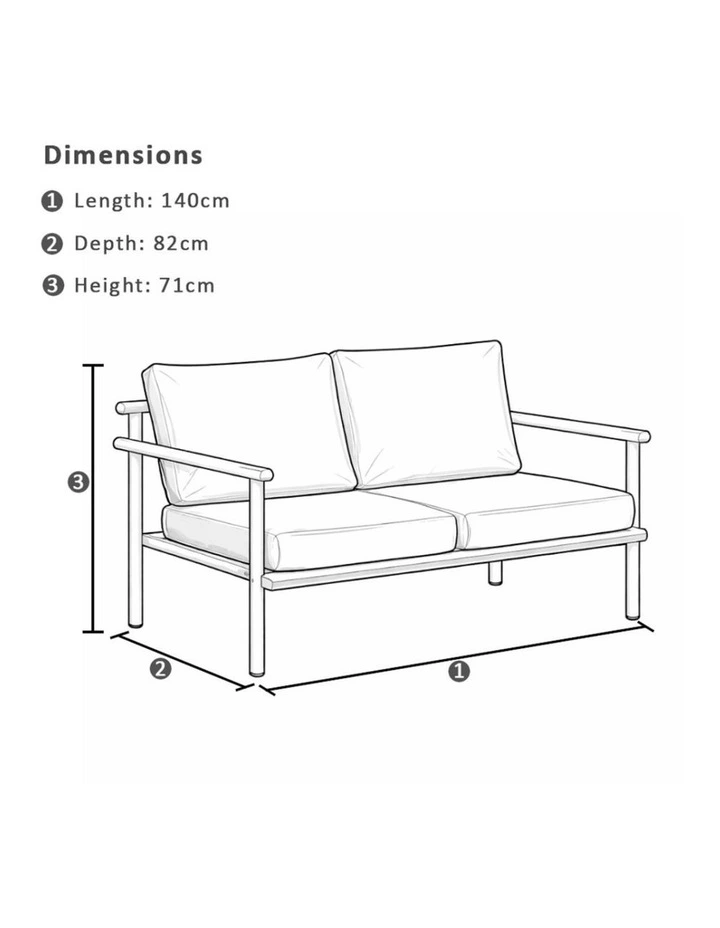 Elanora 2 1 1 Outdoor Lounge Setting with Coffee Table image 5