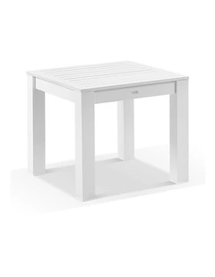 Santorini 0.9m Outdoor Square Aluminium Dining Table White