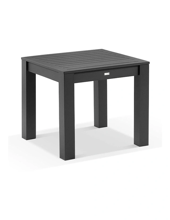 Santorini 0.9m Outdoor Square Aluminium Dining Table Charcoal image 1