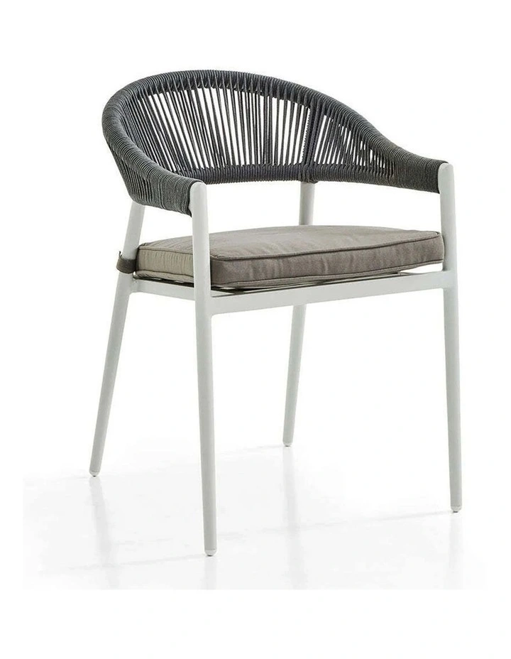 Southport Outdoor 2.17m Aluminium and Ceramic Table with 8 Finley Chair Frost White image 4