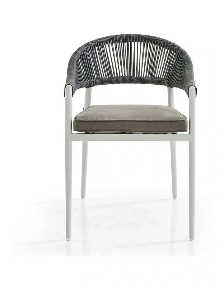 Southport Outdoor 2.17m Aluminium and Ceramic Table with 8 Finley Chair Frost White image 5