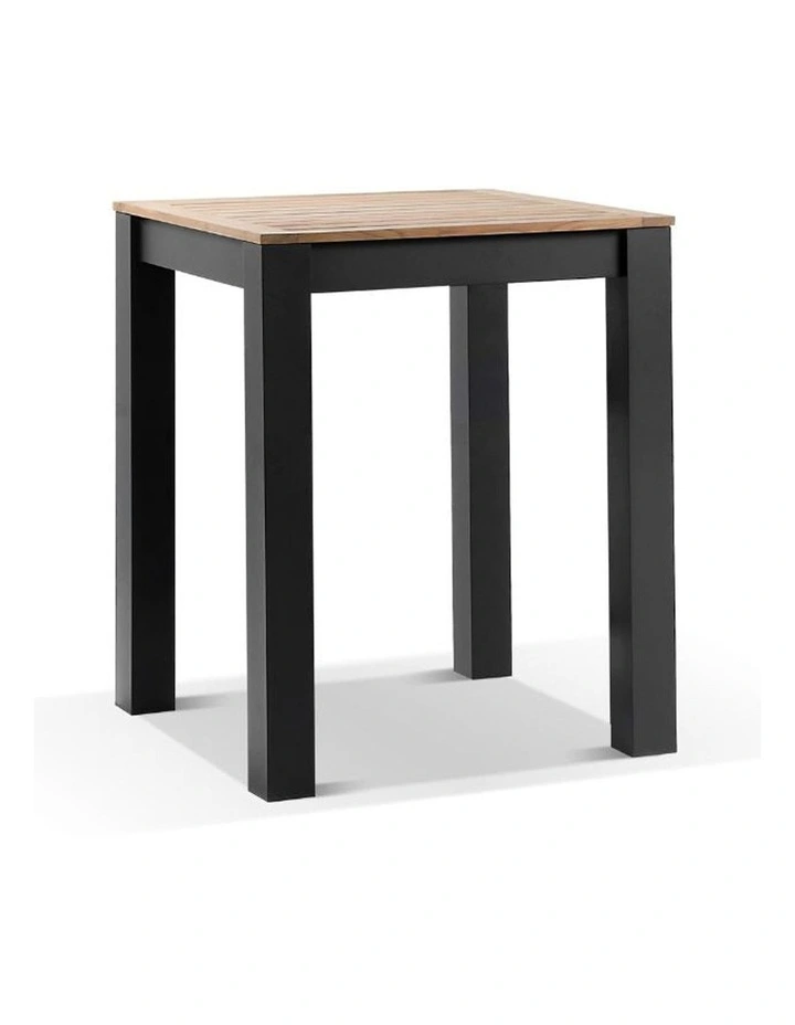 Balmoral Outdoor Square Teak Top Aluminium Bar Table Charcoal image 1