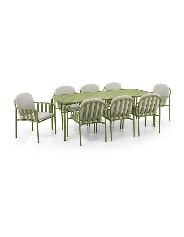 Mornington Outdoor 2.2m Rectangle Dining Setting with 8x Chairs Seagrass image 1