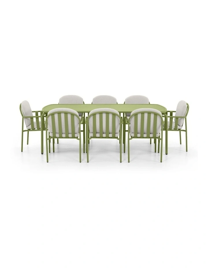Mornington Outdoor 2.2m Rectangle Dining Setting with 8x Chairs Seagrass image 2