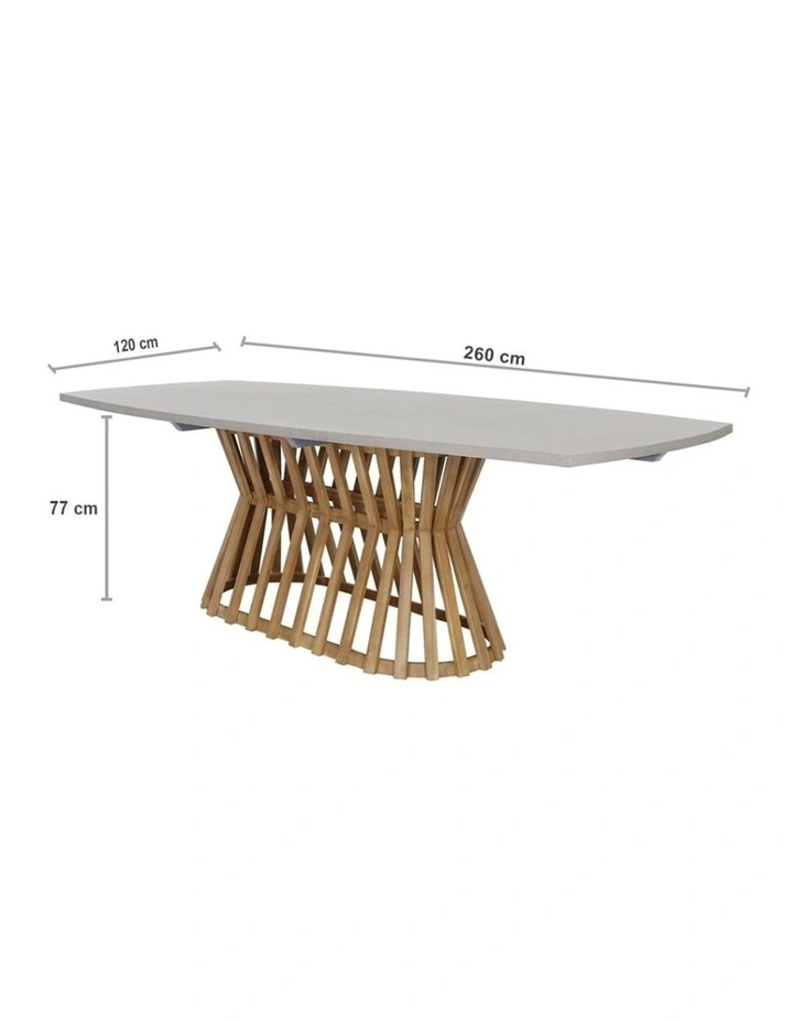 Waverley 2.6m Outdoor Concrete Look Dining Table image 4