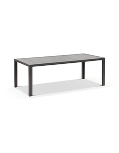 Southport Outdoor 2.17m Aluminium and Ceramic Rectangle Dining Table Slate Grey