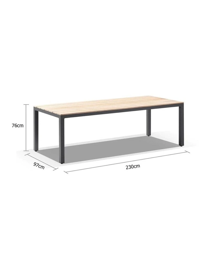 Tuscany 8 Seater Teak & Aluminium Dining Table Charcoal image 2