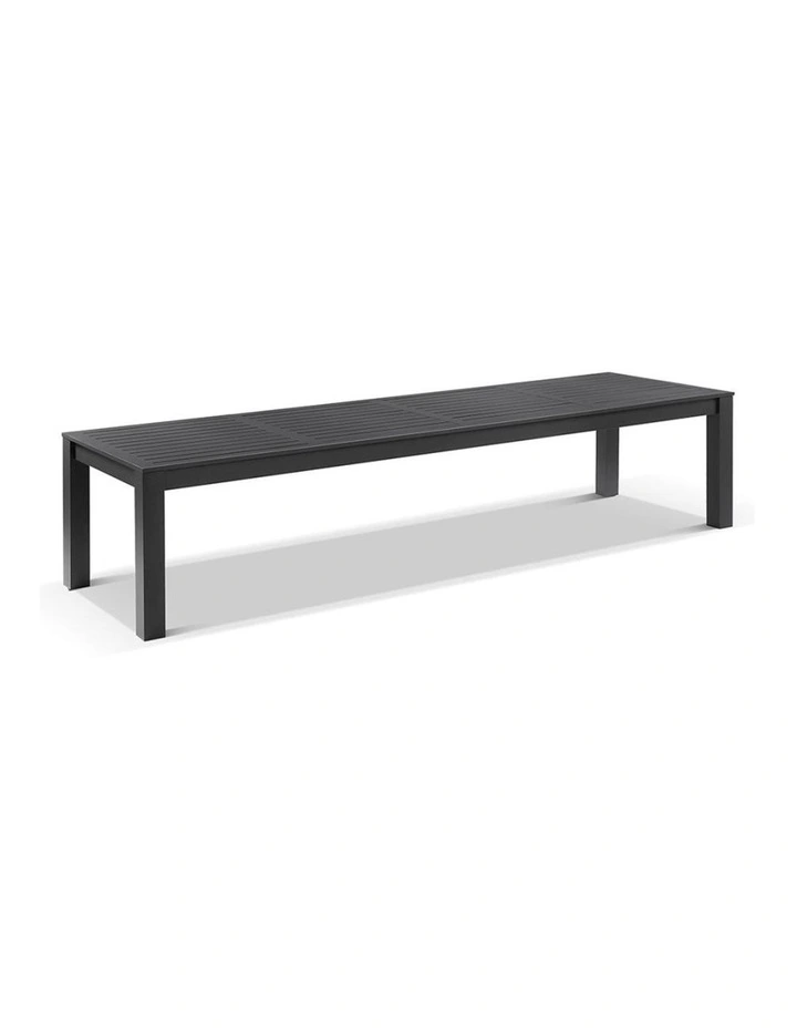 Santorini Large 3.55m Outdoor Rectangle Aluminium Dining Table Charcoal image 1