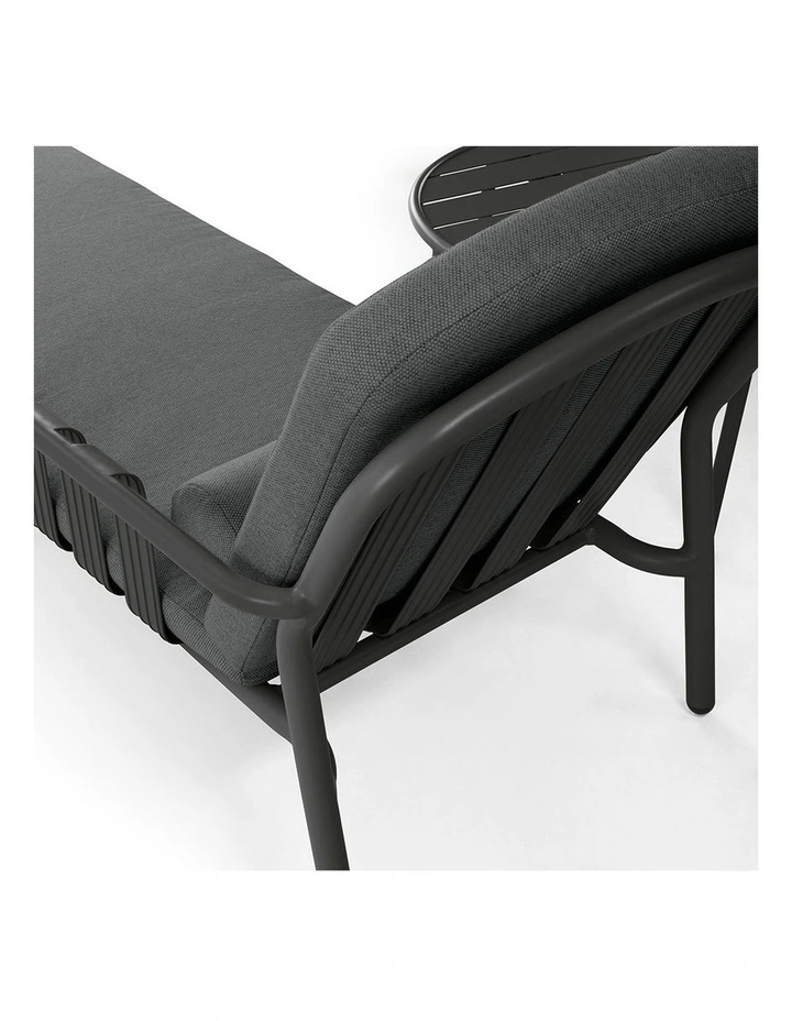 Mornington Outdoor Aluminium Sun Lounge Set with Side Table Midnight image 3