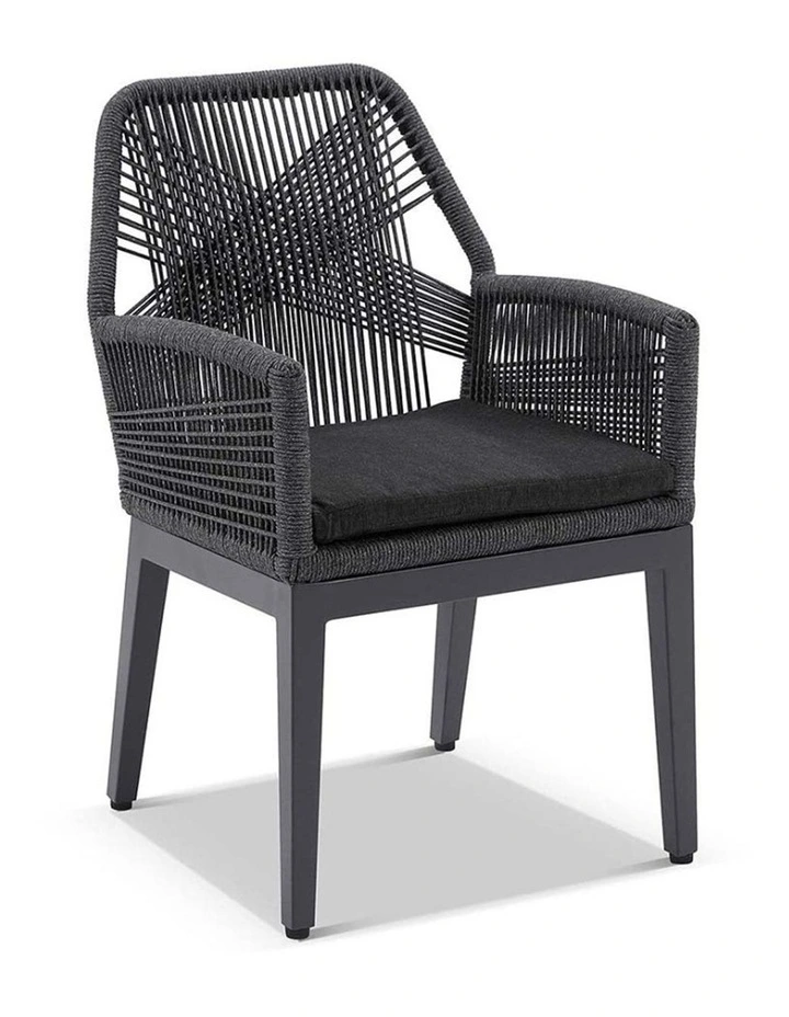 Tahitian 2.1m Aluminium Dining Table Charcoal With 8 Hugo Chairs & Carbon Grey/Denim Grey Cushions image 3