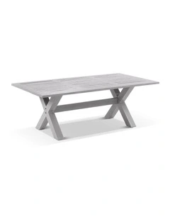 Aged Teak look Tahitian 2.1m Aluminium Dining Table
