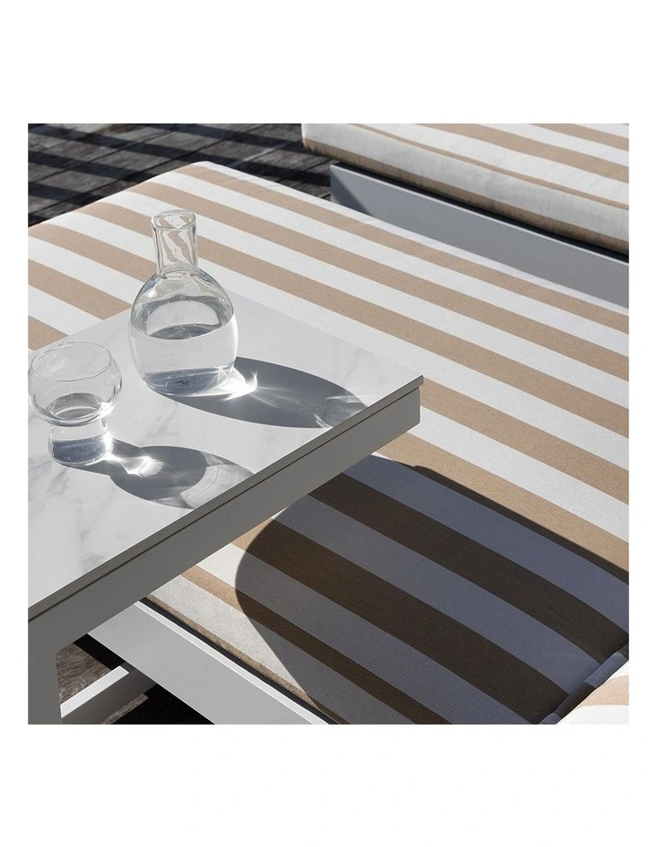 Hugo Outdoor Ceramic and Aluminium Side Table White image 3