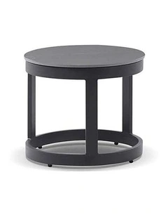 Hugo Outdoor Round Ceramic and Aluminium Side Table Charcoal