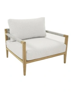 Allora 1 Seater Timber and Rope Armchair Lounge
