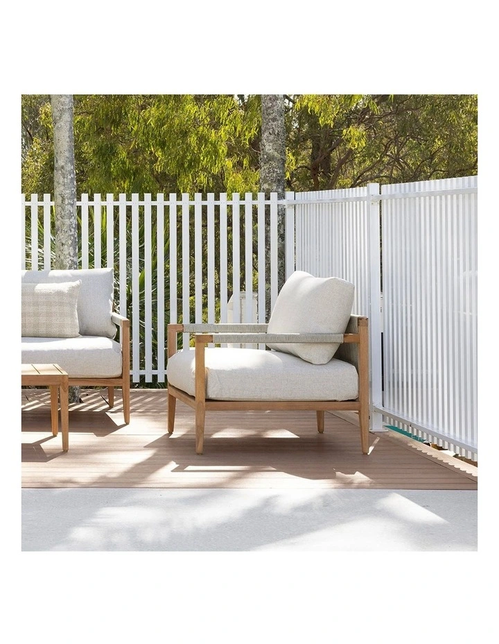 Allora 1 Seater Timber and Rope Armchair Lounge image 4