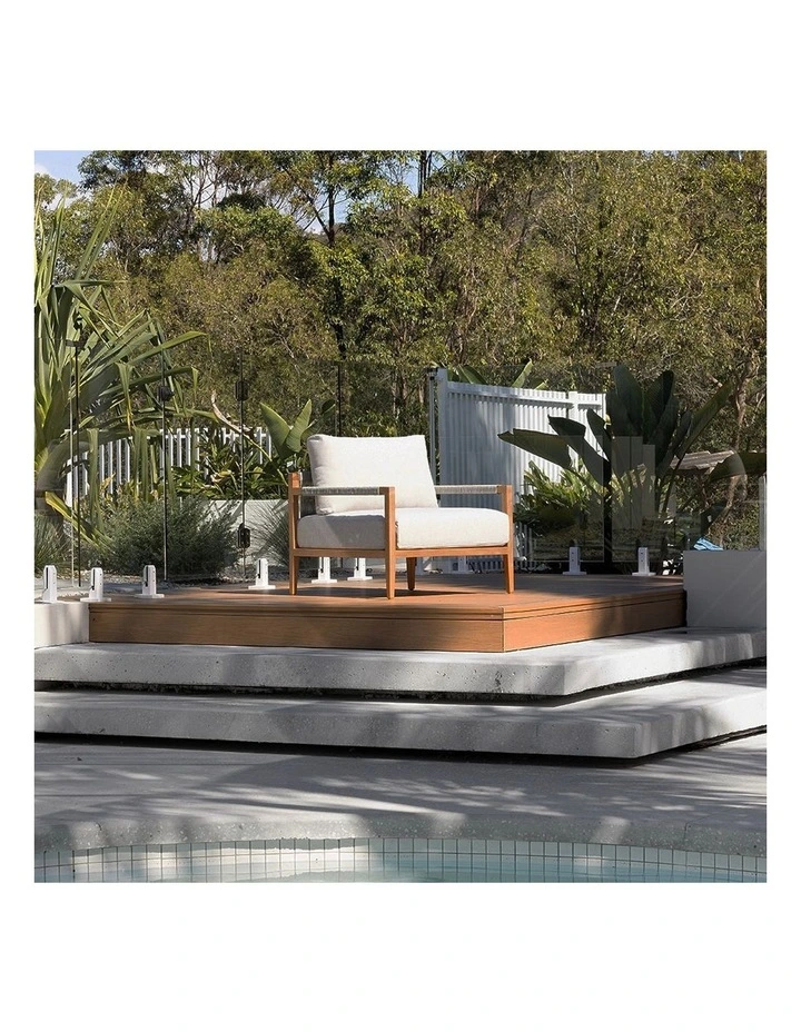 Allora 1 Seater Timber and Rope Armchair Lounge image 6