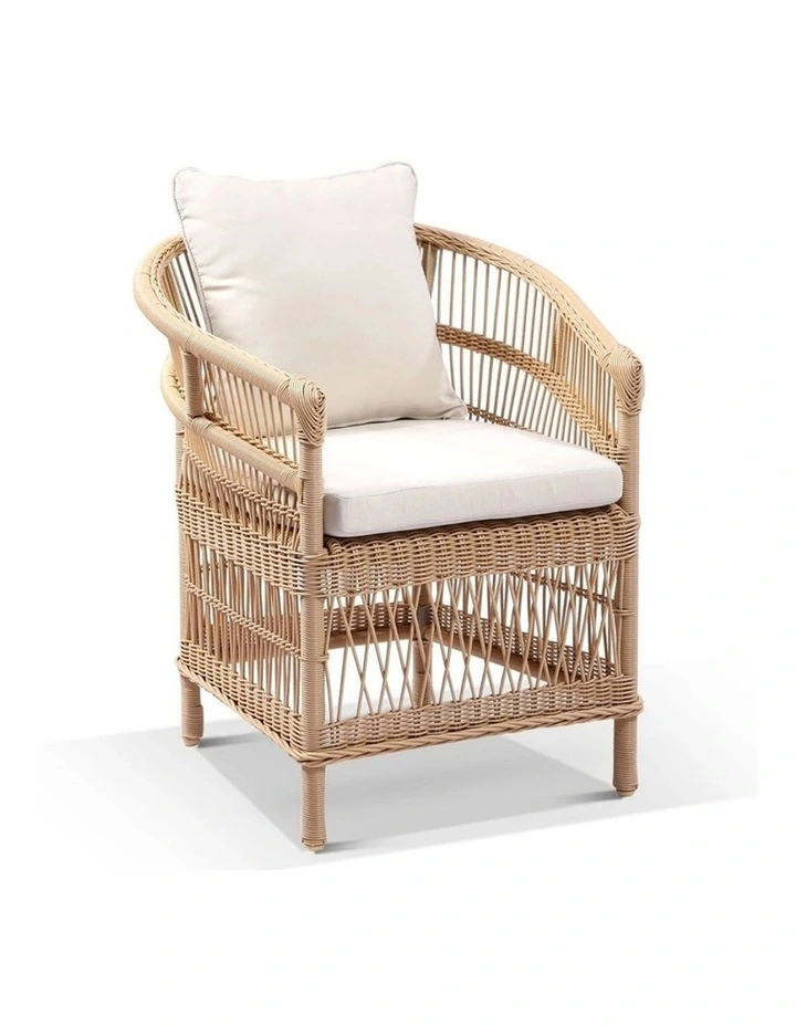 Santorini 3.55m Outdoor Aluminium Dining Table White With 12 Chairs & Wheat/Cream Cushions image 3