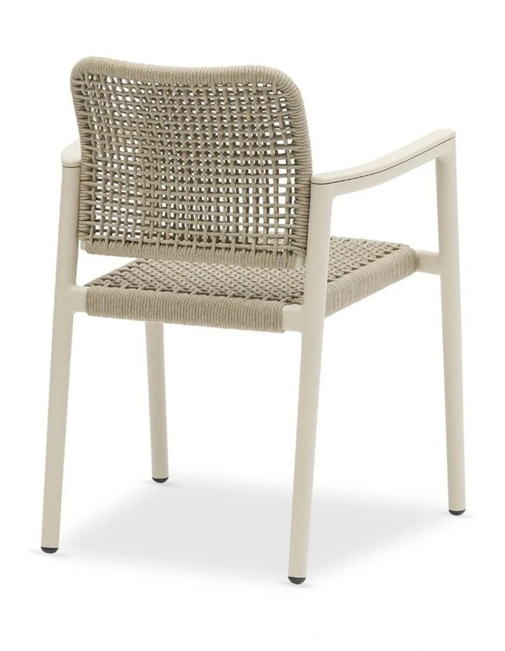 Sienna Outdoor Aluminium and Ceramic Dining Table with Rope Chairs Setting image 2