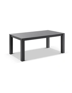 Hugo Ceramic 1.8m Outdoor Rectangle Aluminium Dining Table Charcoal