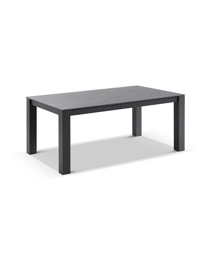 Hugo Ceramic 1.8m Outdoor Rectangle Aluminium Dining Table Charcoal image 1