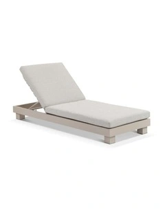 Santorini Aluminium Outdoor Sun Lounge Light Dune & Sandstone Cushions