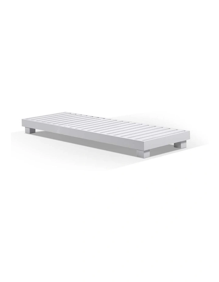 Santorini Aluminium Outdoor Sun Lounge Light Dune & Sandstone Cushions image 2