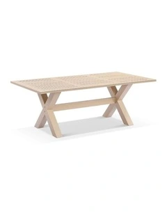 Tahitian 2.1m Outdoor Aluminium Rectangle Dining Table Light Oak