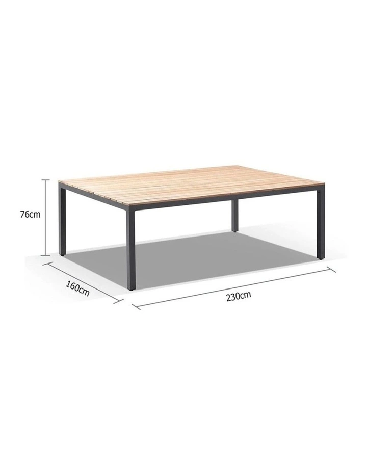 Tuscany 10 Seater Teak and Aluminium Dining Table Charcoal image 4