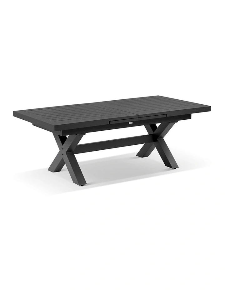 Austin Outdoor 2.2m - 3m Extension Aluminium Dining Table Charcoal image 2