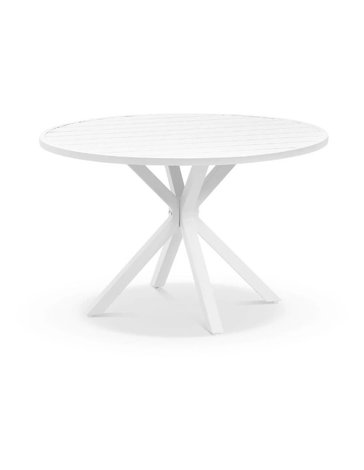Houston Outdoor 1.2m Round Aluminium Dining Table White image 1