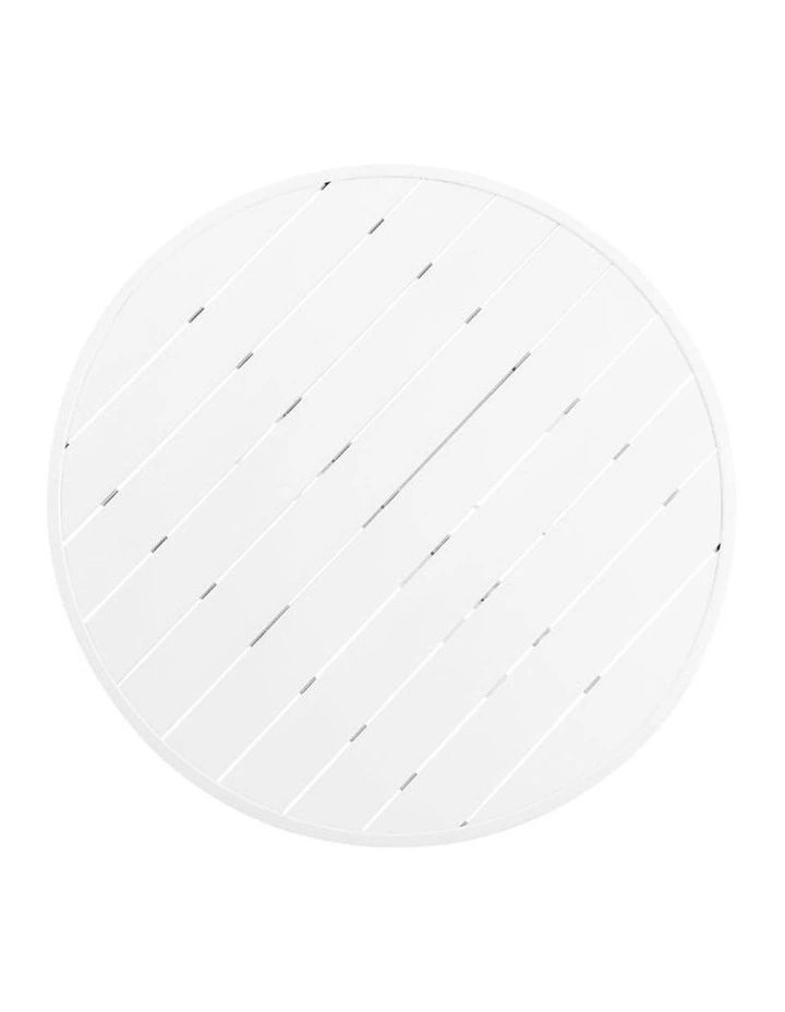 Houston Outdoor 1.2m Round Aluminium Dining Table White image 2