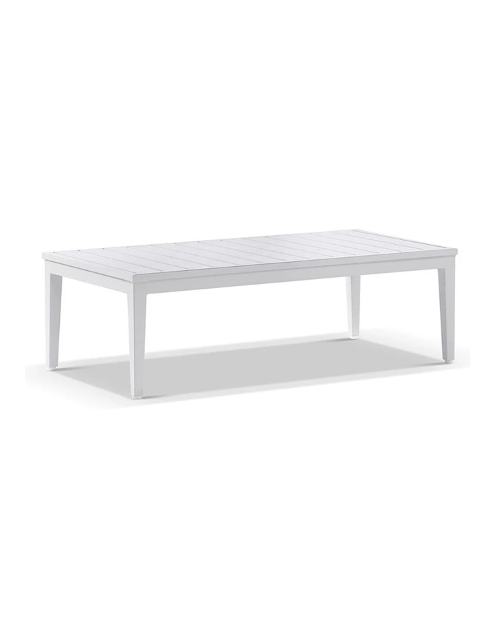 Bronte 3 2 1 1 Outdoor Aluminium Lounge Setting White With Coffee Table & Sunbrella Canvas Cushions image 2