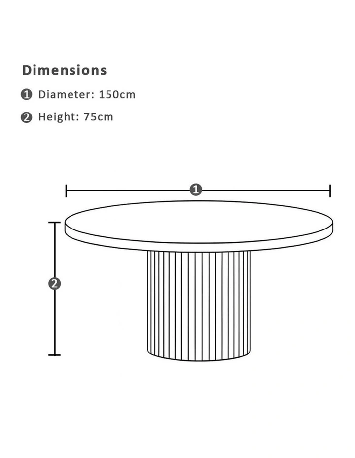 Curl Outdoor 1.5m Round Ceramic Top Dining Table Light Dune image 5