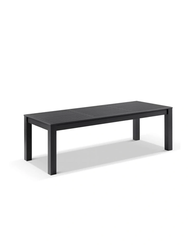 Santorini 8 Seater Outdoor Rectangle Aluminium Dining Table and Chairs Setting Charcoal image 2