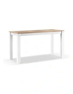 Balmoral Outdoor 2m Rectangle Teak Top Aluminium Bar Table White