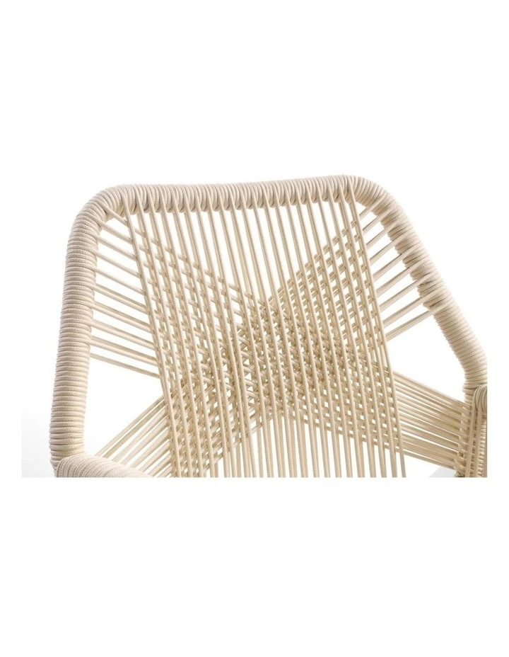 Santorini 3.55m Outdoor Aluminium Dining Table White With 12 Hugo Chairs & Cream Rope/Cream Cushions image 2