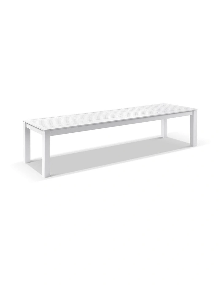 Santorini 3.55m Outdoor Aluminium Dining Table White With 12 Hugo Chairs & Cream Rope/Cream Cushions image 3