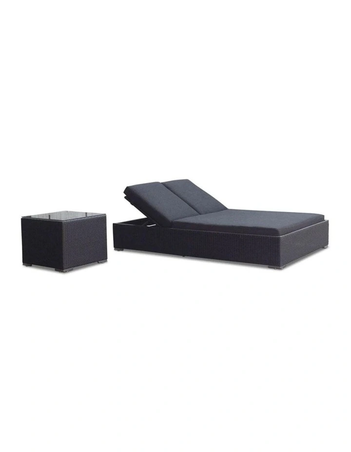 Breeze Outdoor Wicker Double Sun Lounge with Side Table image 1