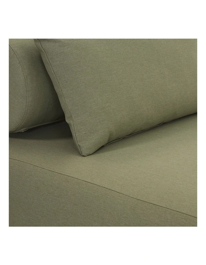 Norfolk Outdoor Aluminium Single Sun Lounge White & La Palma Green Cushions image 5