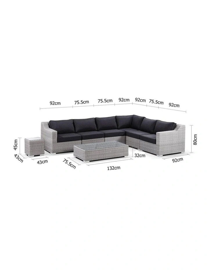Milano Package D - Outdoor Wicker Modular Corner Lounge with Coffee Table image 5