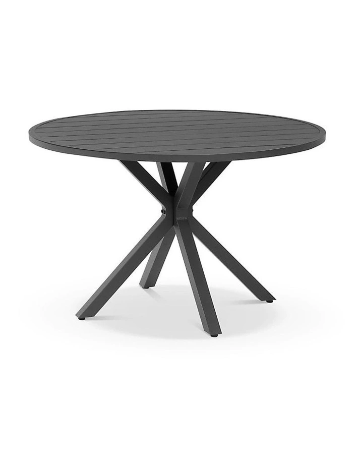Houston Outdoor 1.2m Round Aluminium Dining Table Charcoal image 1