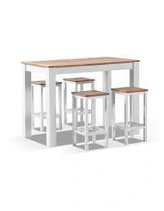 Balmoral 1.5m 4 Seater Teak Top and Aluminium Patio Bar Setting White