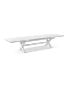 Austin Outdoor 3m - 3.8m Extension Aluminium Dining Table White