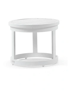 Santorini Round Outdoor Aluminium Side Table White