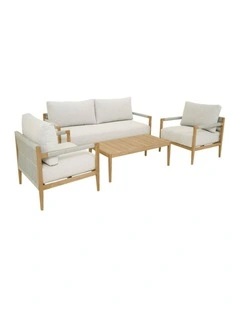 Allora 2.5 1 1 Timber and rope Lounge Setting with Coffee Table